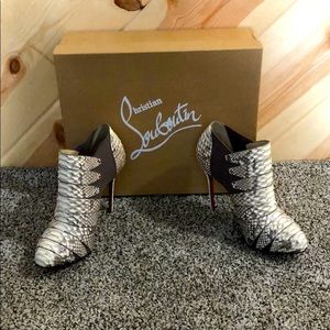 Christian Louboutin Lina 100 Python booties